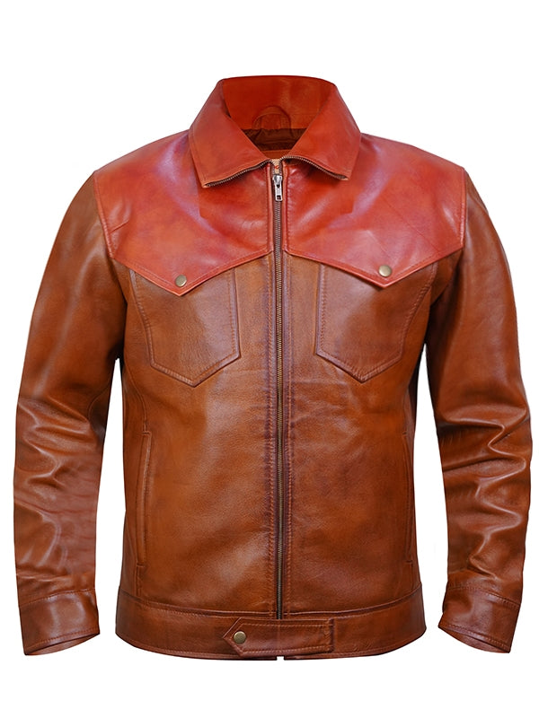 Men's Kevin Costner Western Cowboy Leather Jacket