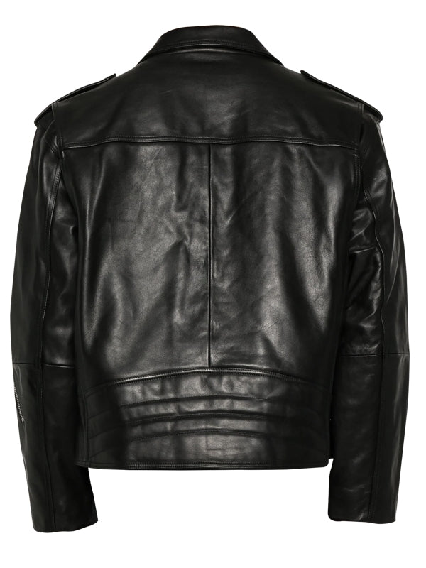 Men's Classic Brando Black Leather Jacket - view 2