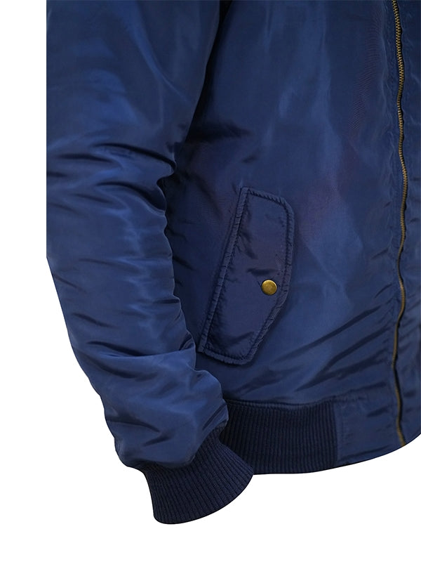 Men's Bomber Navy Blue Parachute Jacket - view 4
