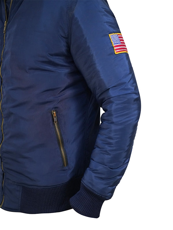 Men's Bomber Navy Blue Parachute Jacket - view 5