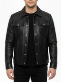 Men's Roughout Cruiser Black Leather Jacket