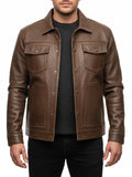 Men's Roughout Cruiser Brown Leather Jacket