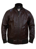 Men’s Classic Varsity Dark Brown Leather Jacket