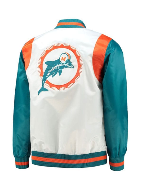 Starter Miami Dolphins Throwback Satin Varsity Jacket - view 2