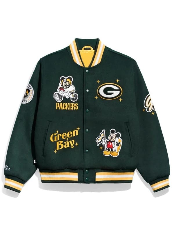 Mickey Mouse x Green Bay Packers Varsity Jacket