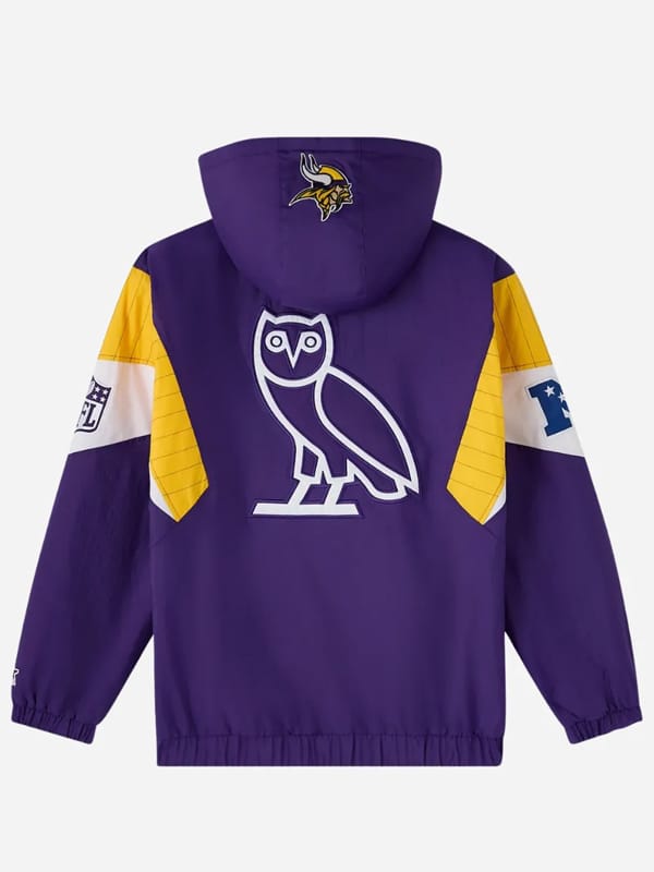 NFL X OVO Minnesota Vikings Pullover Varsity Jacket - view 2