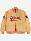 NFL SF 49yers Bomber Golden Satin Jacket