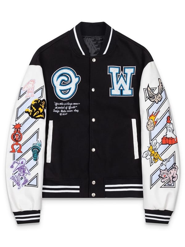 Off-White They Are All Native Patchwork Varsity Jacket