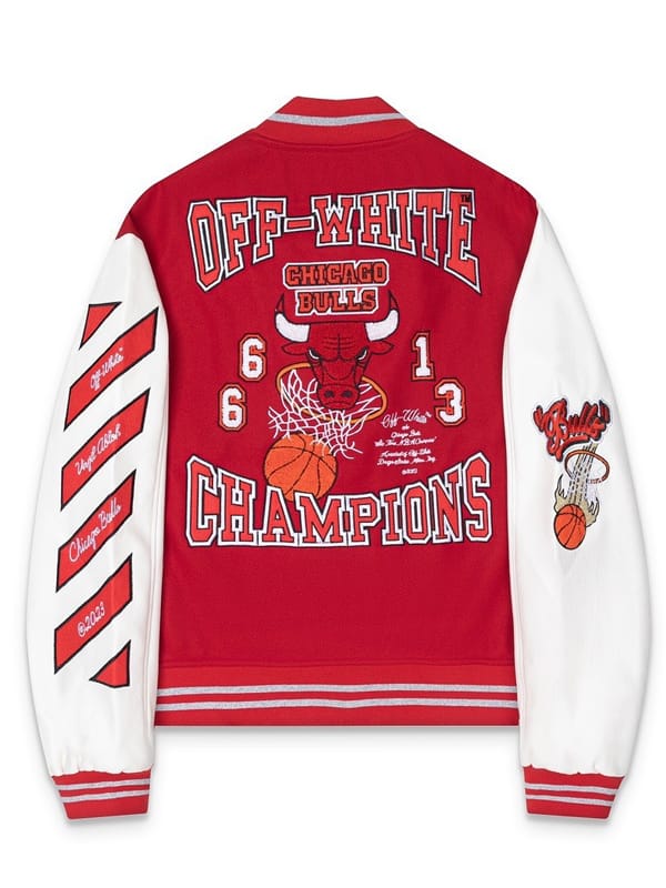 Off White x AC Milan Chicago Bulls Varsity Jacket - view 2