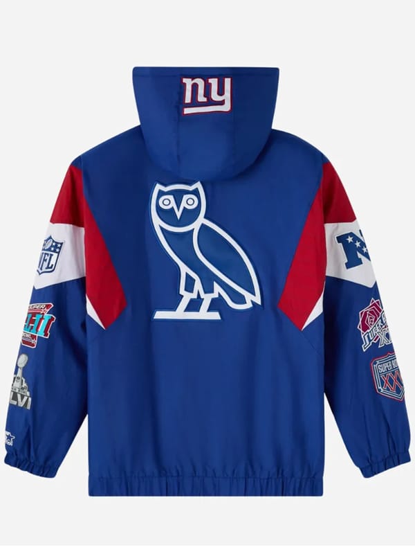 NFL X OVO New York Giants Pullover Varsity Jacket - view 2