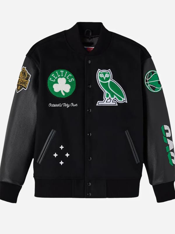 OVO x Boston Celtics Black Varsity Jacket
