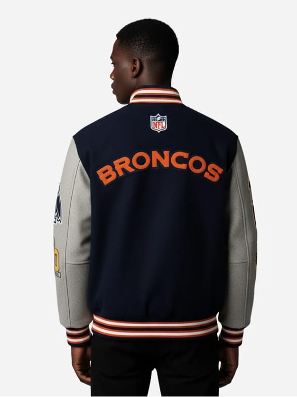OVO x Denver Broncos Navy Varsity Jacket - view 2