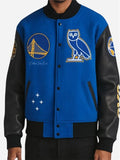 OVO x Golden State Warriors Blue Varsity Jacket