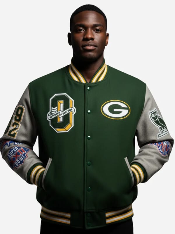 OVO x Green Bay Packers Green Varsity Jacket