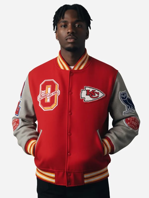 OVO x Kansas City Chiefs Red Varsity Jacket