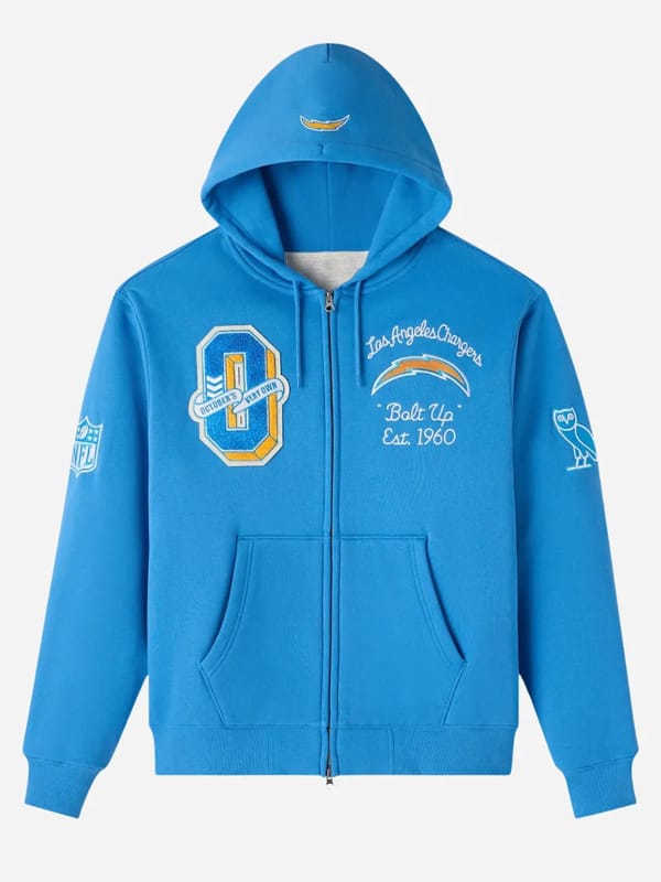 OVO X Los Angeles Chargers Blue Hoodie