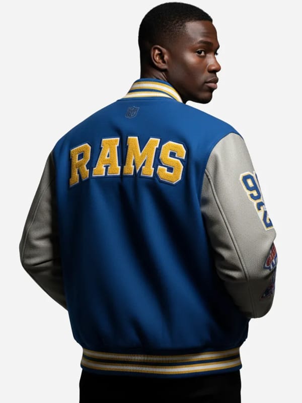 OVO x Los Angeles Rams Blue Varsity Jacket - view 2