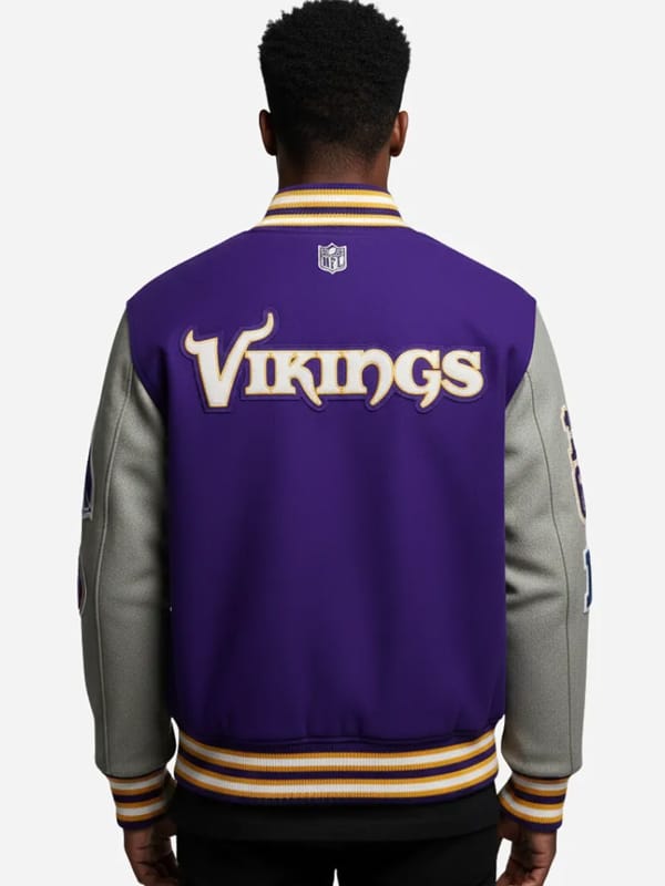 OVO x Minnesota Vikings Purple Varsity Jacket - view 2