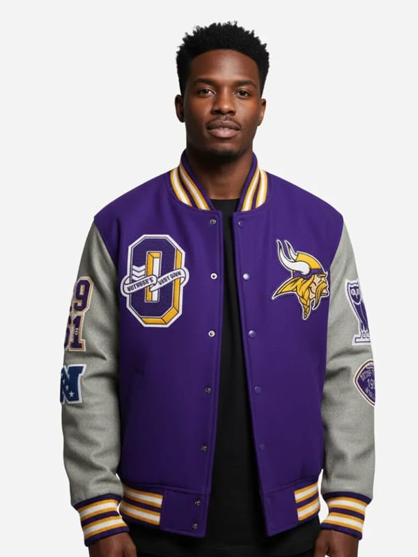 OVO x Minnesota Vikings Purple Varsity Jacket