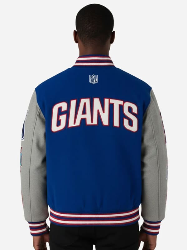 OVO x New York Giants Blue Varsity Jacket - view 2