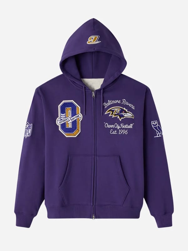 2025 OVO X Baltimore Ravens Blue Hoodie