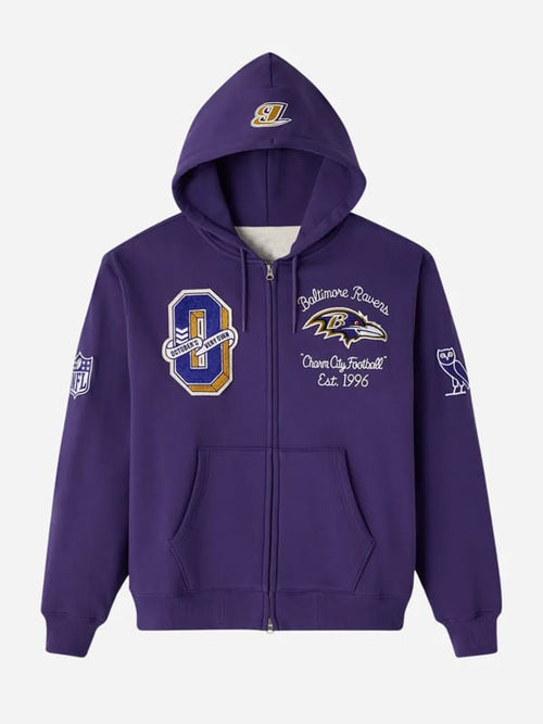 2025 OVO X Baltimore Ravens Blue Hoodie