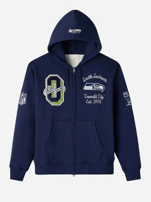 2025 OVO X Seattle Seahawks Navy Blue Hoodie