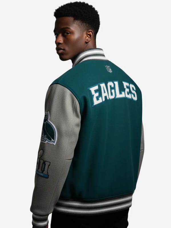 OVO x Philadelphia Eagles Green Varsity Jacket - view 2