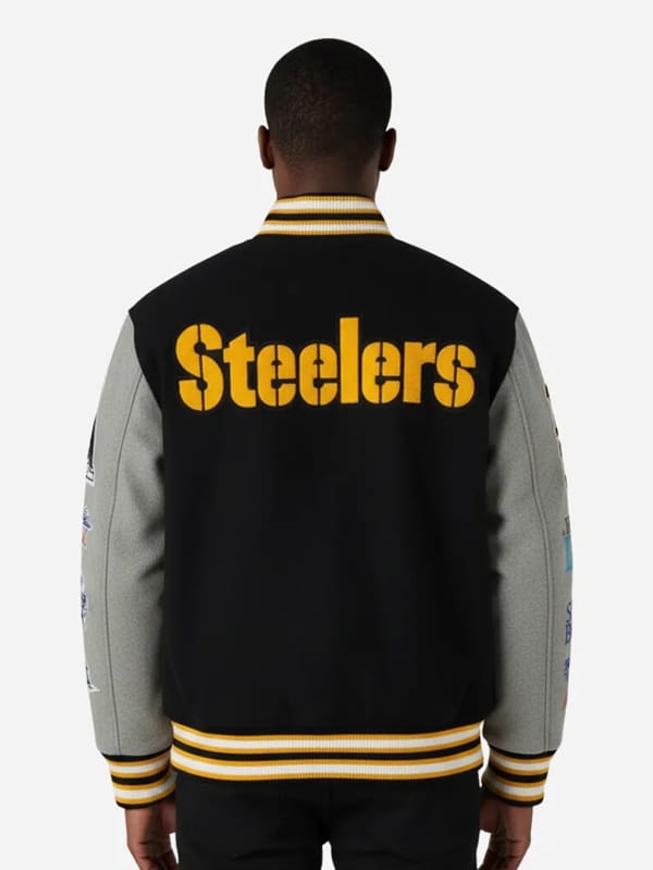 OVO x Pittsburgh Steelers Black Varsity Jacket - view 2