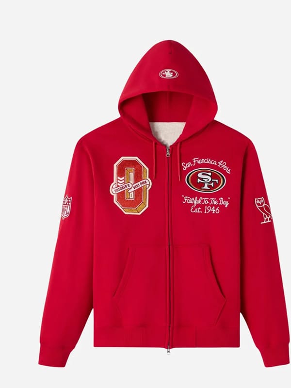 2025 OVO X San Francisco 49ers Red Hoodie