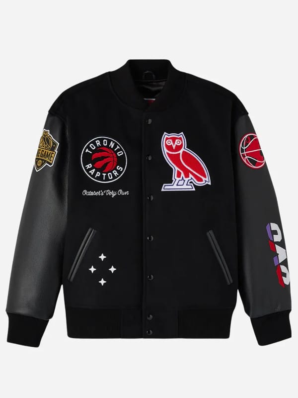 OVO x Toronto Raptors Black Varsity Jacket