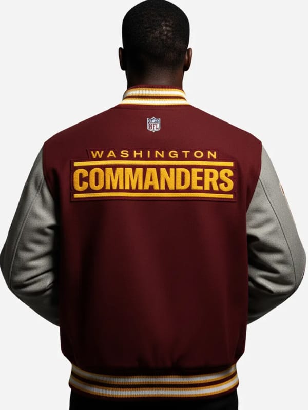 OVO x Washington Commanders Maroon Varsity Jacket - view 2