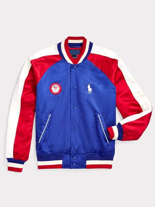 Paris Olympics 2024 USA Satin Varsity Jacket