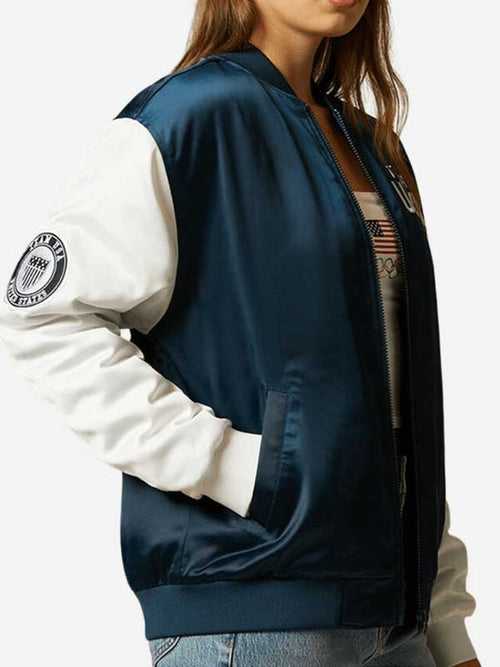 2024 Team USA Olympic Varsity Satin Jacket - view 2
