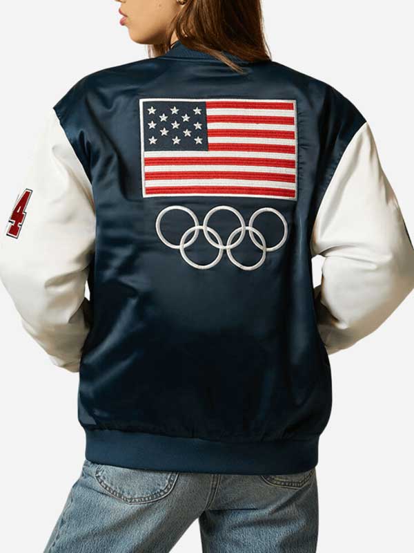 2024 Team USA Olympic Varsity Satin Jacket - view 3