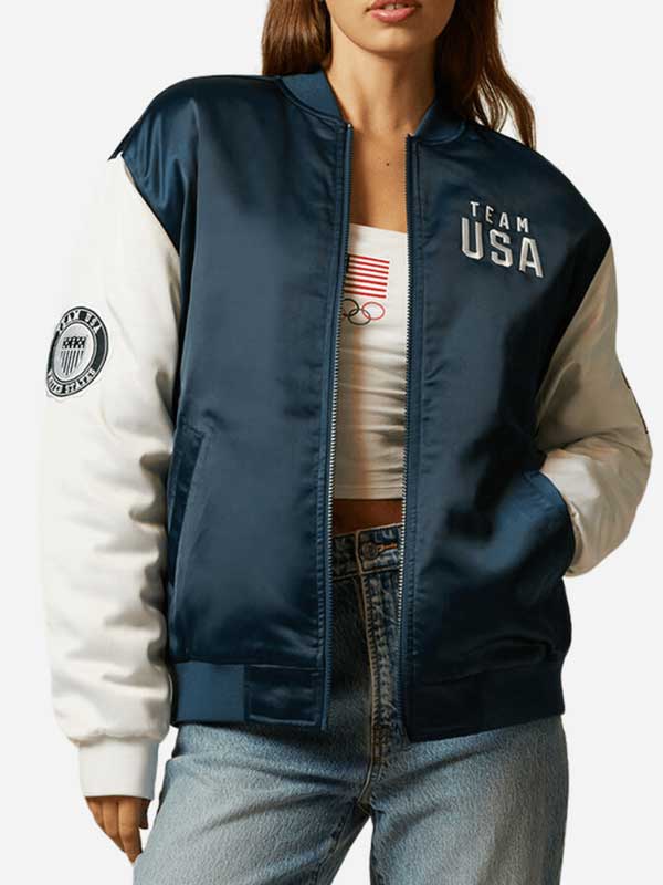 2024 Team USA Olympic Varsity Satin Jacket