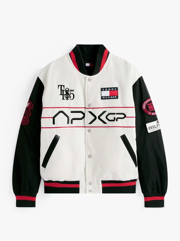 The APXGP Collection Satin Boxy Varsity Jacket