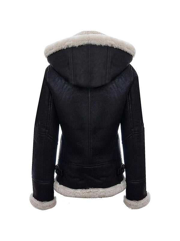 Women’s Aviator Flying Pilot Black Jacket - view 2
