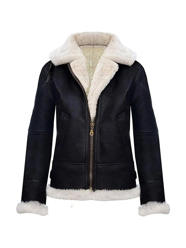 Women’s Aviator Flying Pilot Black Jacket