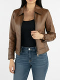 Women's Slim Fit Biker Edition Camel Brown Jacket