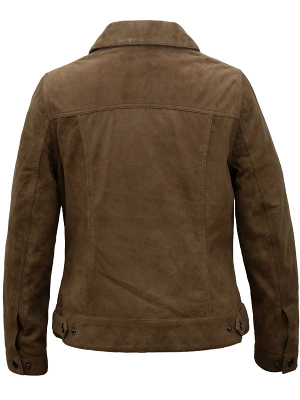 Women’s Trucker Style Suede Leather Jacket - view 2