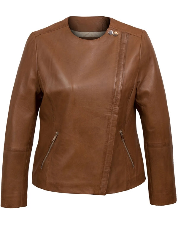 Women’s Slim fit Biker Collarless Jacket