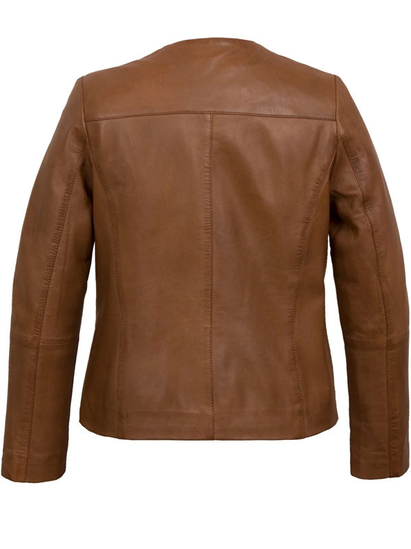 Women’s Slim fit Biker Collarless Jacket - view 2