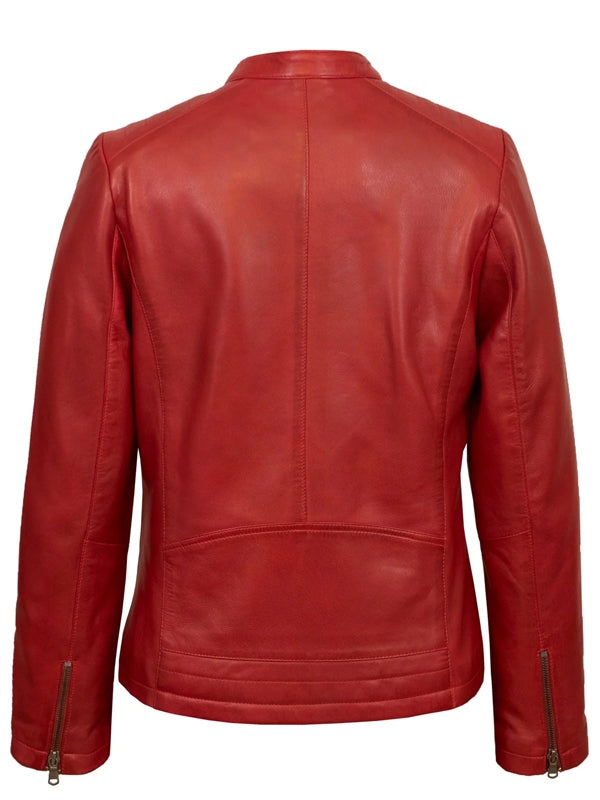 Women’s Moto Café Racer Red Jacket - view 2