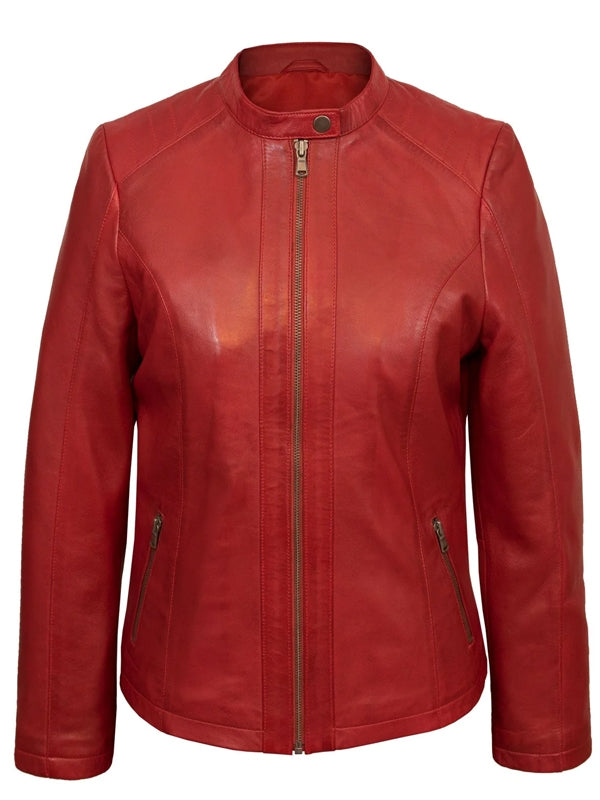 Women’s Moto Café Racer Red Jacket