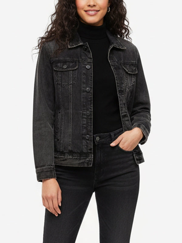 Women's Classic Trucker Grey Denim Jacket