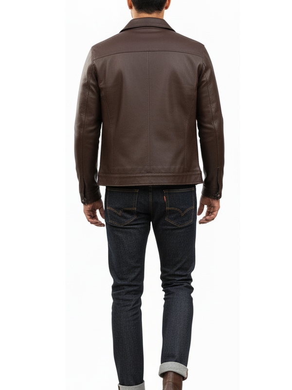 Men's Brown Harrington Leather Jacket