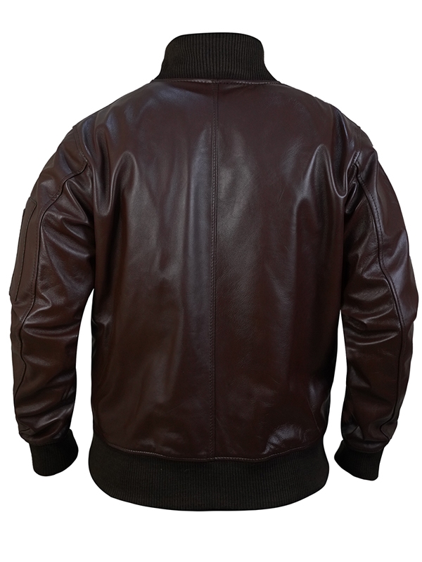 Men’s Varsity Bomber Dark Brown Jacket