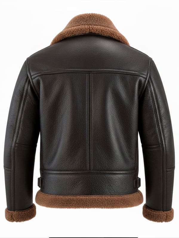 mens-aviator-flight-b3-shearling-brown-leather-jacket-4 Men's Aviator Shearling Jacket