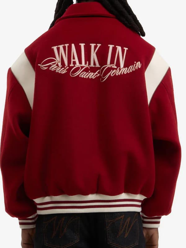 Walk in Paris Red Varsity Jacket